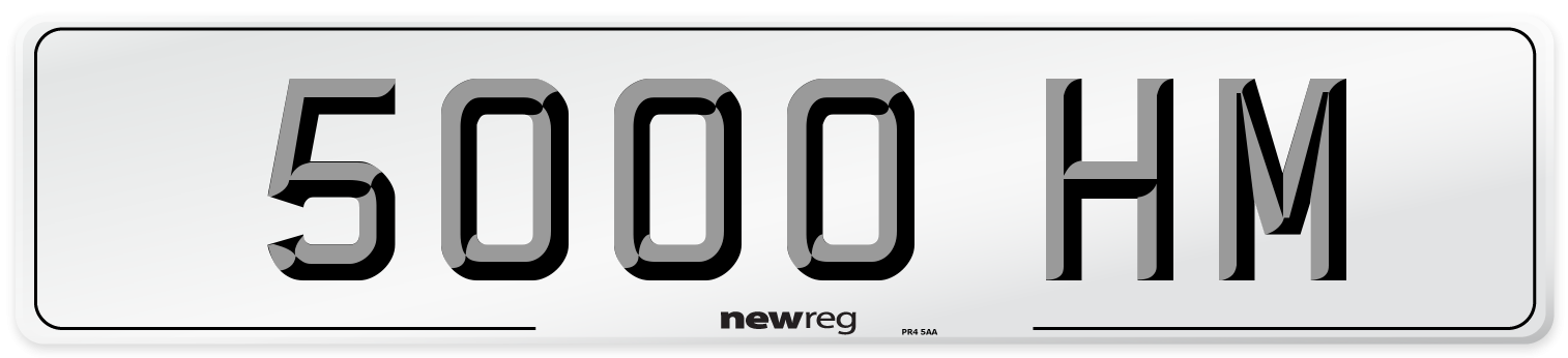 5000 HM Number Plate from New Reg
